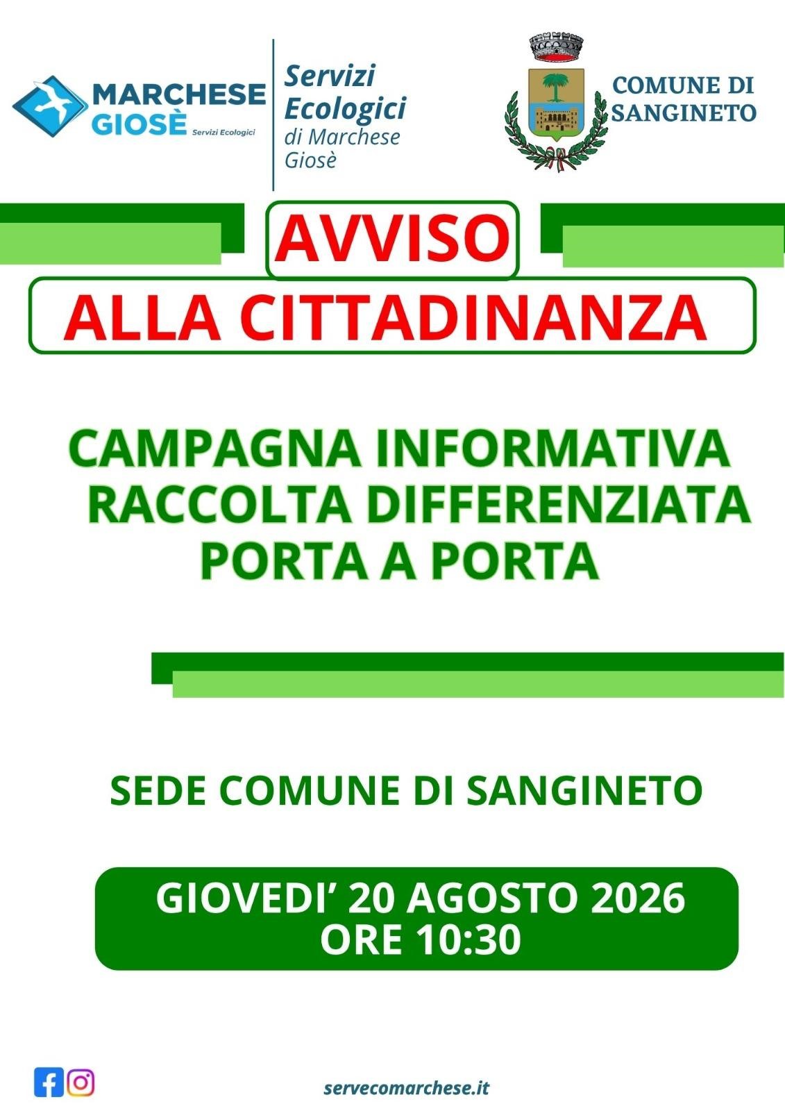 RACCOLTA DIFFERENZIATA PORTA A PORTA